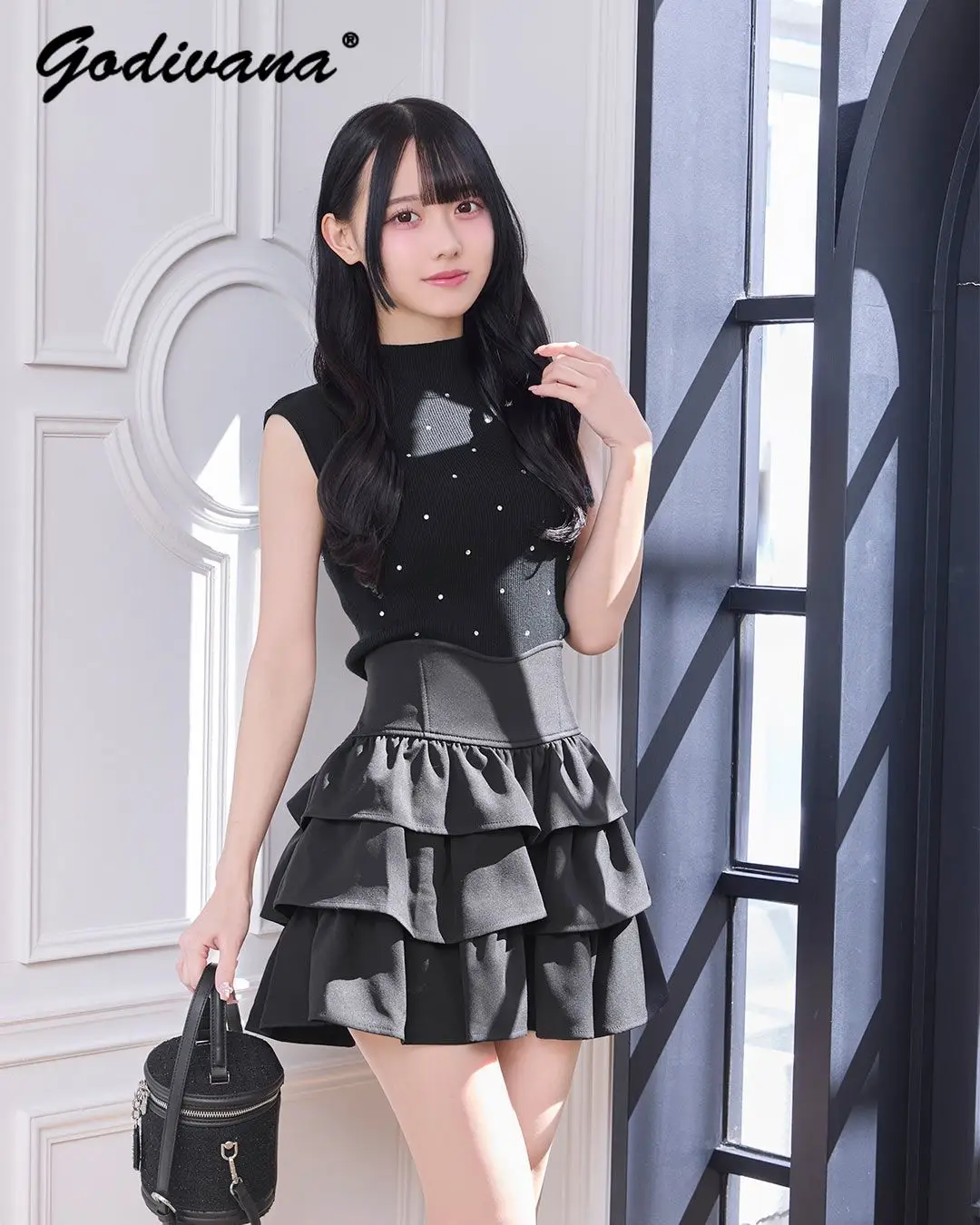 Japanse stijl nieuwe lente zomer dames zoete taart rok effen kleur dames hoge taille slanke elegante korte culotte minirokken