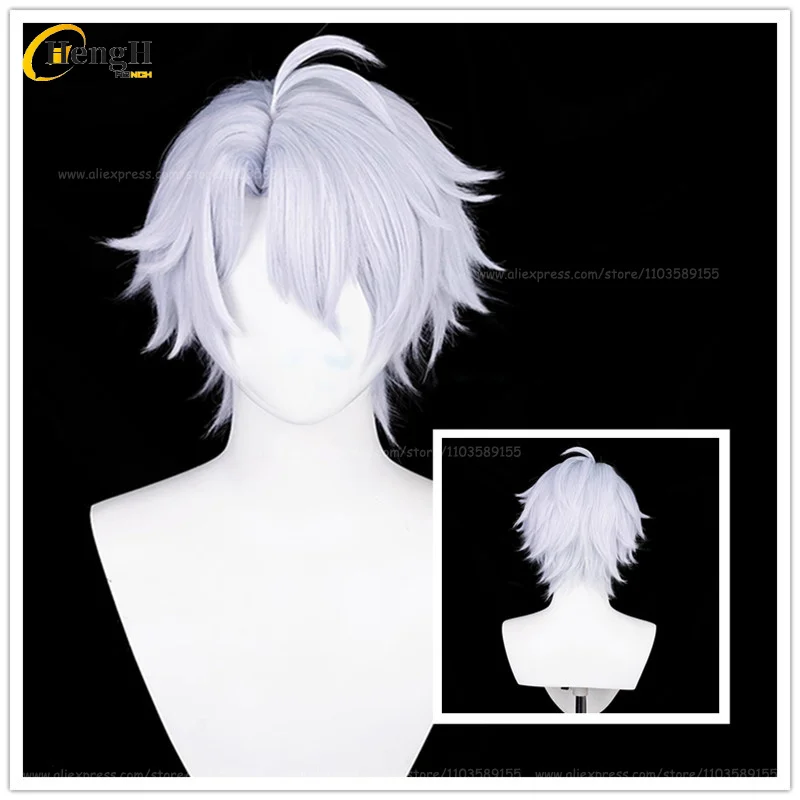 

Game HSR Phainon Synthetic Hair Unisex 30cm Light Blue Wig Heat Resistant Hair Halloween Party Cosplay Anime Wigs + Free Wig Cap