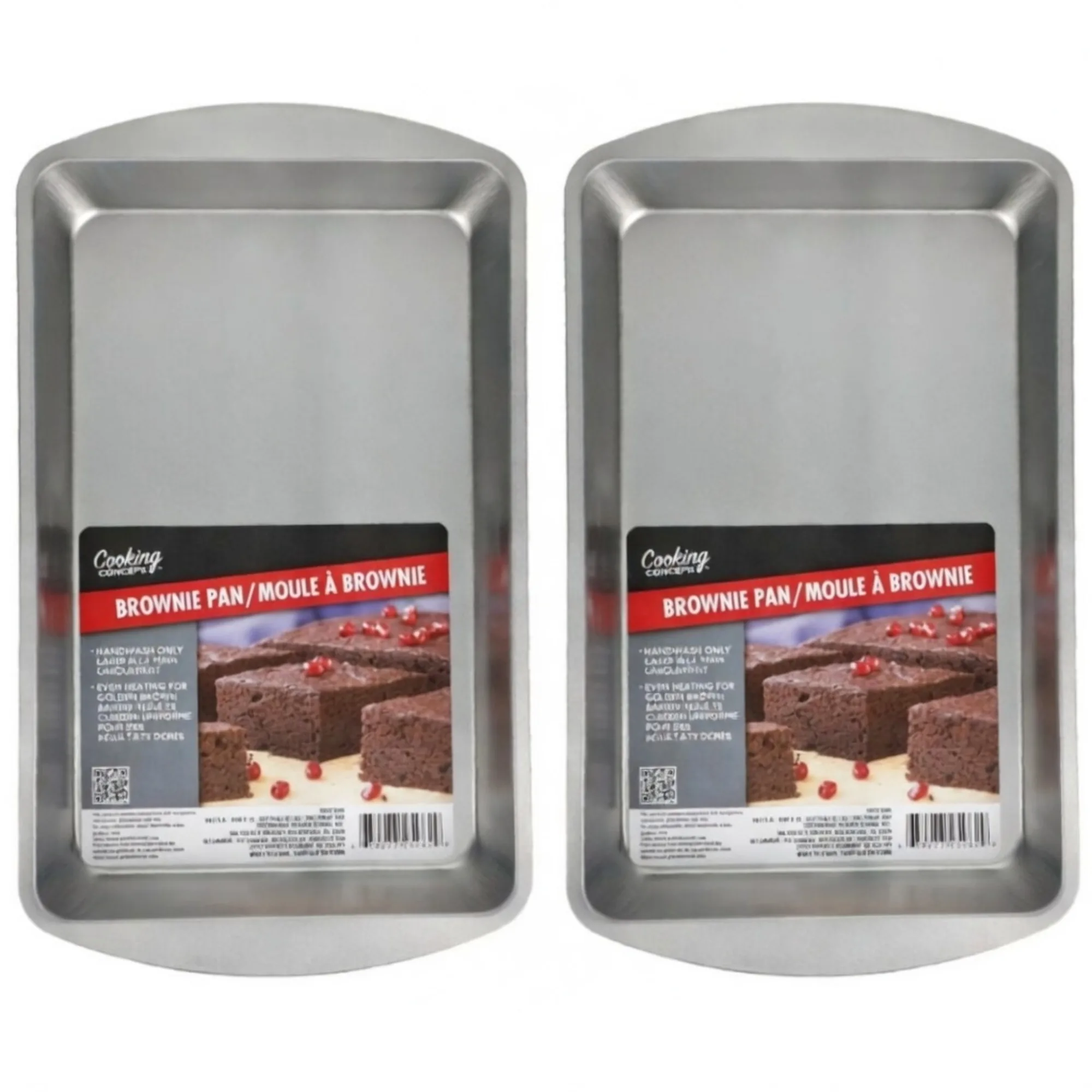 Paquete de 2 Moldes para Hornear Brownies de 11*8 Pulgadas, Antiadherentes, con Distribución Uniforme del Calor para una Perfección Duradera