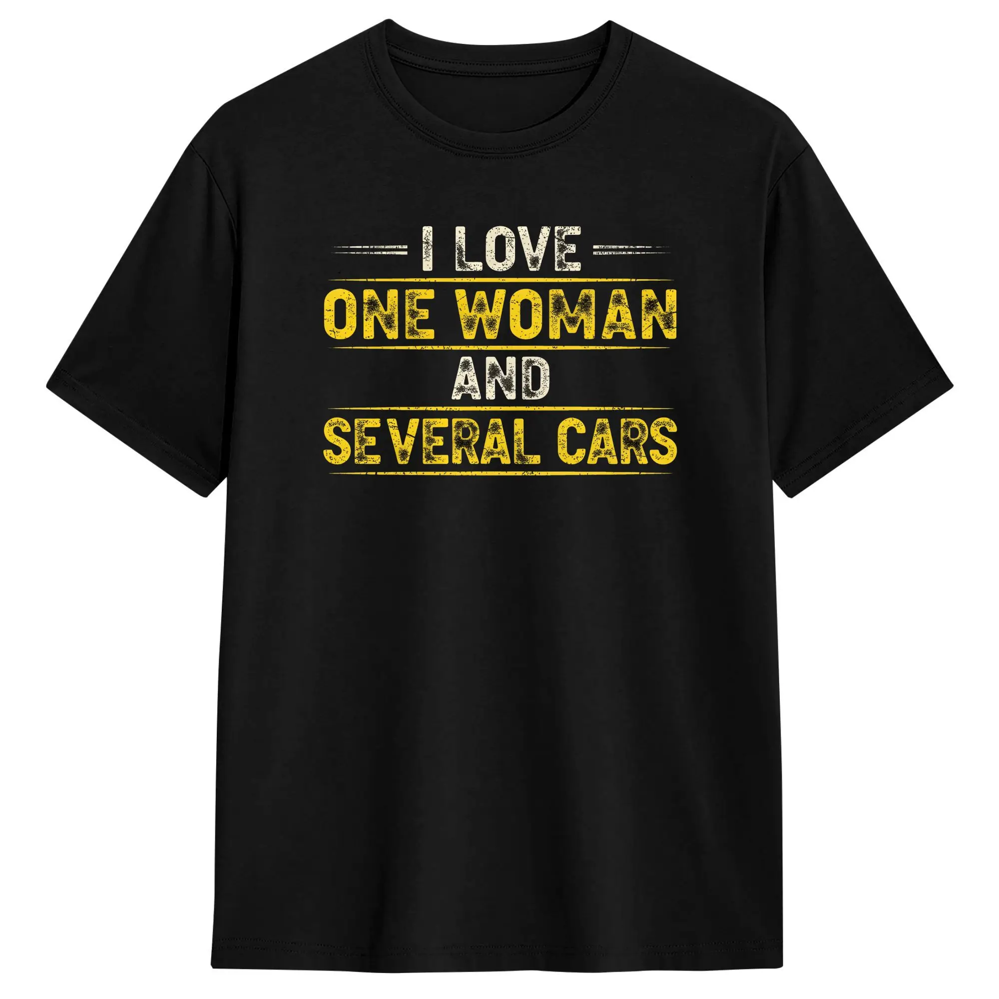Camiseta masculina i love one woman and several cars, camiseta de lazer de verão, camiseta engraçada de algodão y2k, plus size