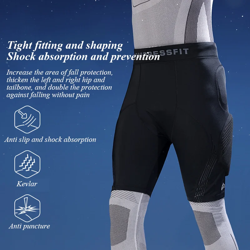 Shorts de impacto acolchoados de proteção para snowboard, esqui, patinação no gelo, skate, quadril, bunda, equipamento de cóccix para homens e mulheres