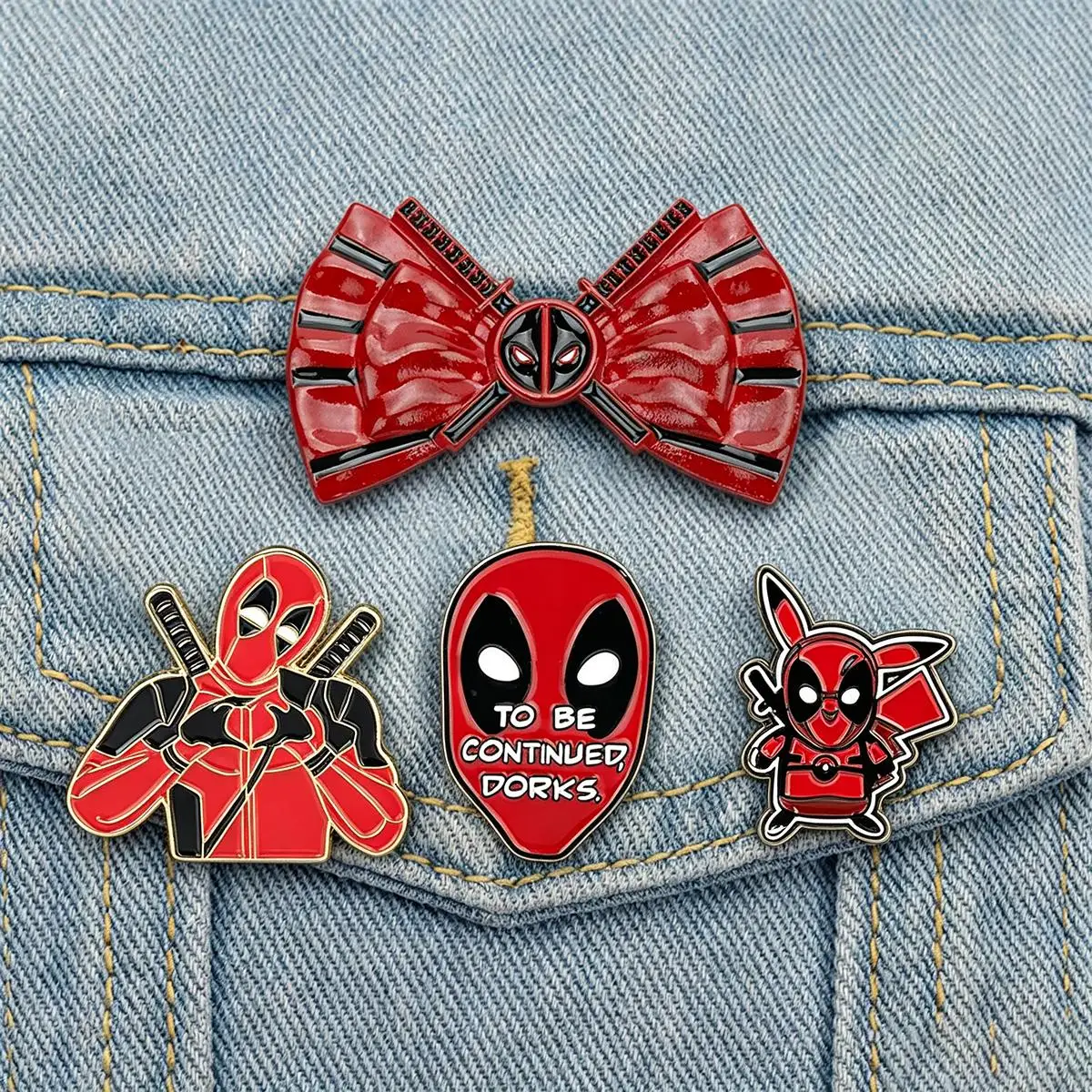 4Pcs/Set Movies Super Hero Enamel Brooch Cartoon Character Backpack Lapel Metal Badge Cosplay Clothing Jewelry Accessories Gifts