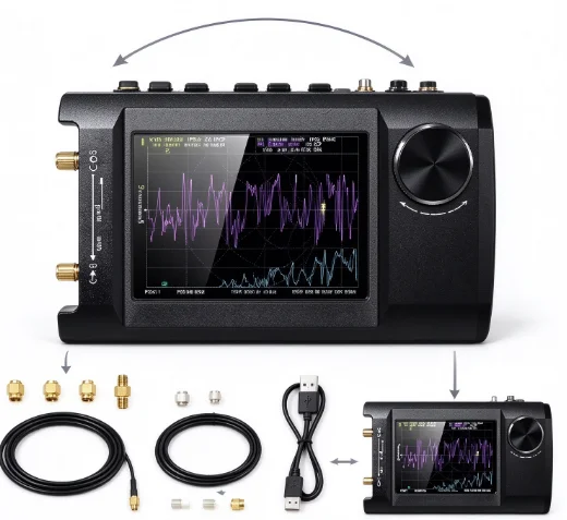 Upgraded NanoVNA-H4 Vector Network Analyzer 4-Inch IPS LCD Screen 50KHz-2.7GHz MF HF VHF UHF Portable Antenna Analyzer
