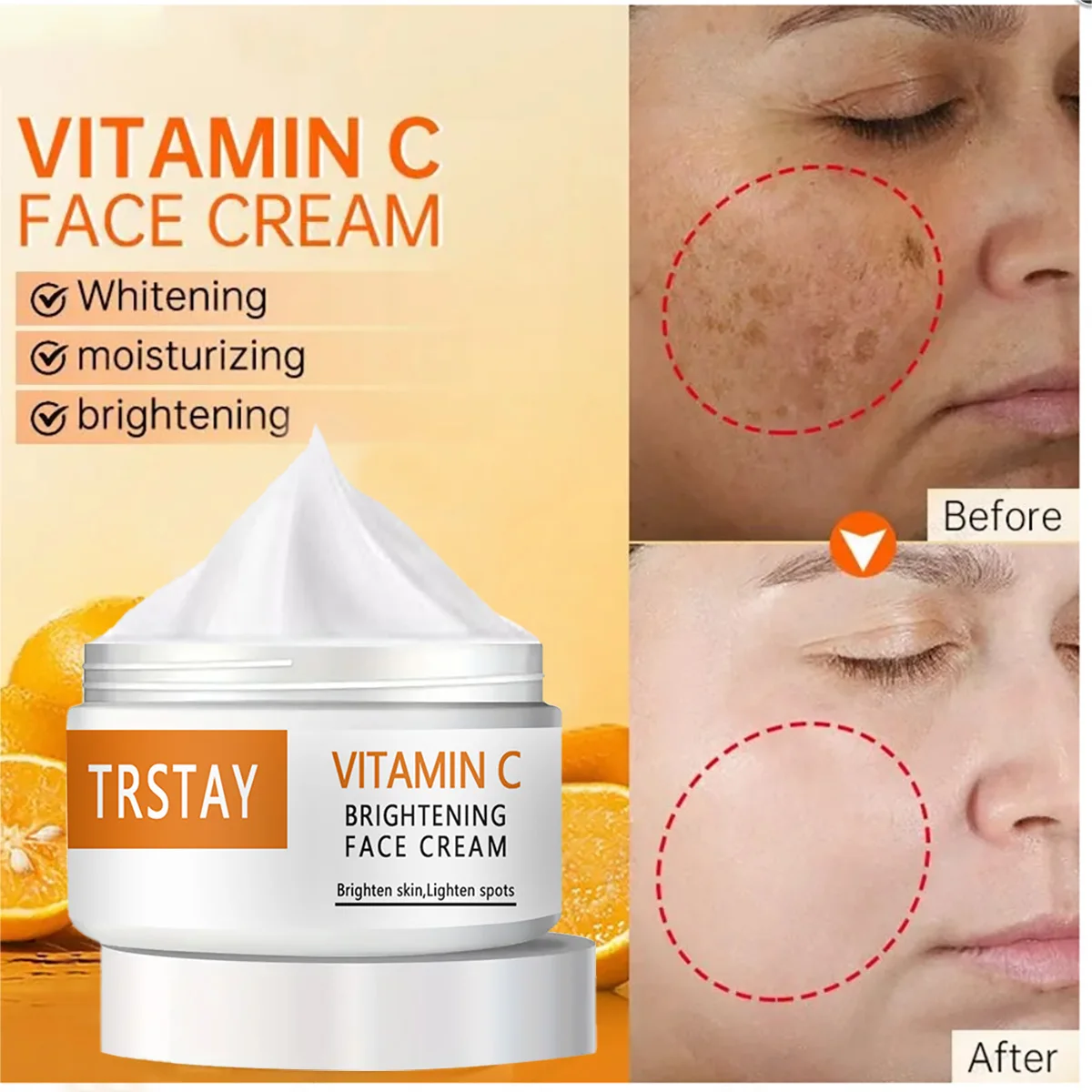 

TRSTAY Vitamin C For Face Cream Pigments Dark Spots Removal Whitening Facial Cream Lightening Skin Care Products Beauty Health