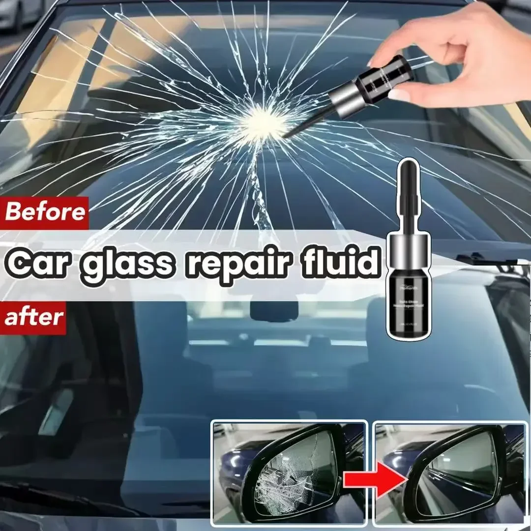 DIY Automotive Windshield Repair Kit Nano Fluid Filler Repairs Chips Cracks Star Shaped Crack