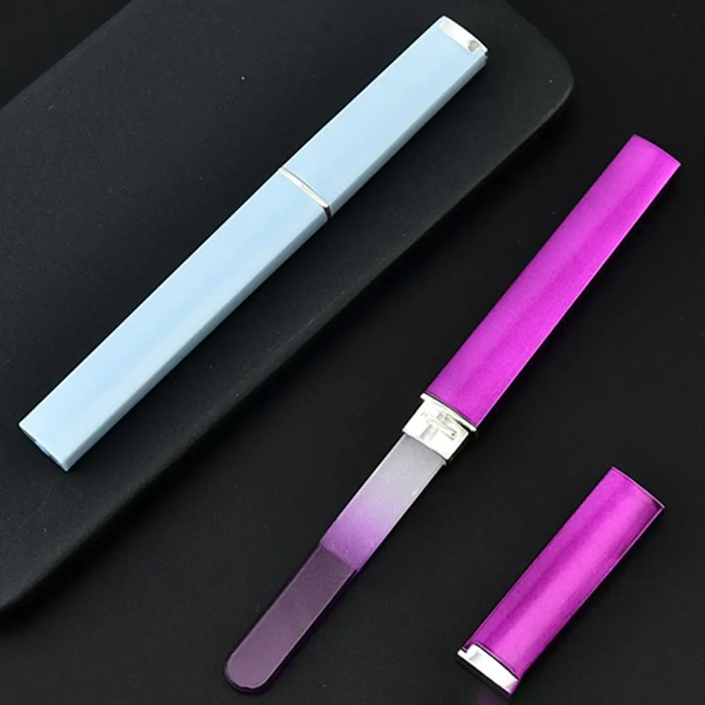 Sandblasted Colored Crystal Glass Nail File Buffer Durable Color Canister Glass File Nail File Multifunction Polished