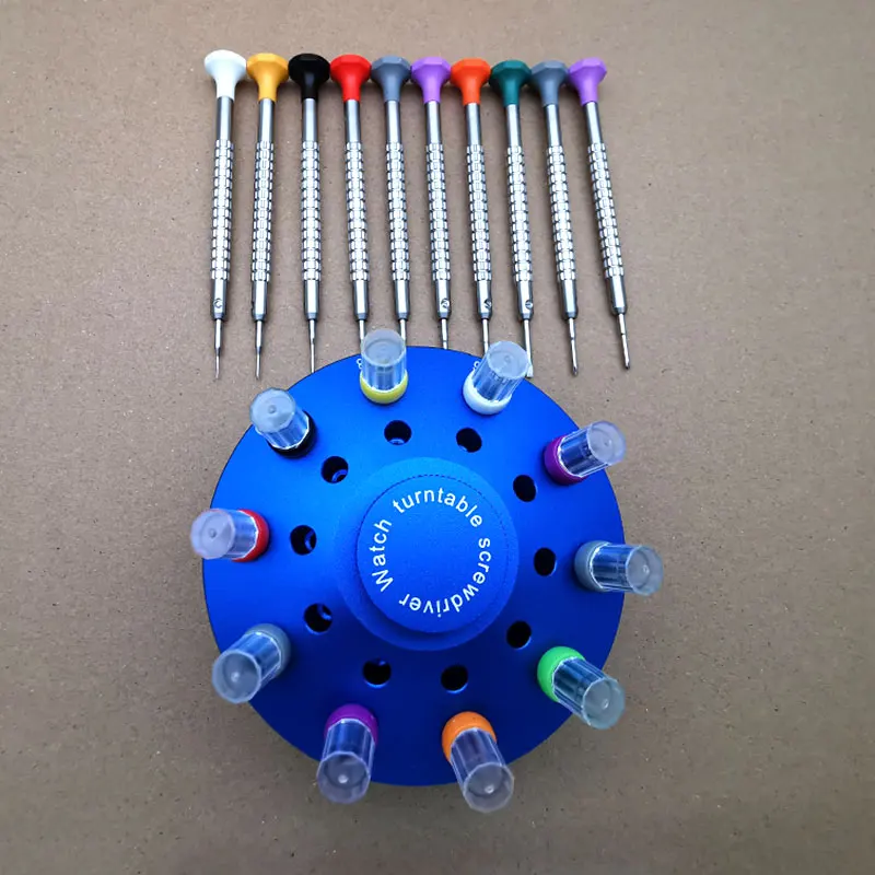 316L Steel Rotating Disc Screwdriver Set 10PCS For Watchmaker Glasses Tools Watch Repair Tools, Plus with Spaer Blades 20PCS.