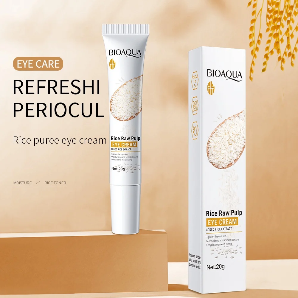 

BIOAOUA Rice Whitening Eye Cream Moisturizing Reduce Dark Circles Lift Firm Brightening 20g