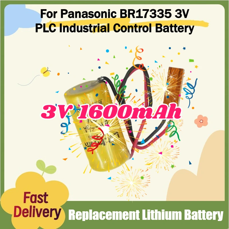 

5Pack/lot 3V BR-2/3A Replacement Lithium Battery 1600mAh for Panasonic BR17335 3V PLC Industrial Control Battery