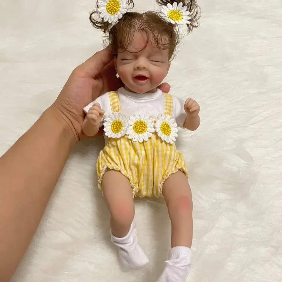 30CM Mini Reborn Baby Doll Salia Smile Girl Princess Newborn Vinyl Silicone Cute Palm Doll 12.5Inches For Kids Gift Doll LOL