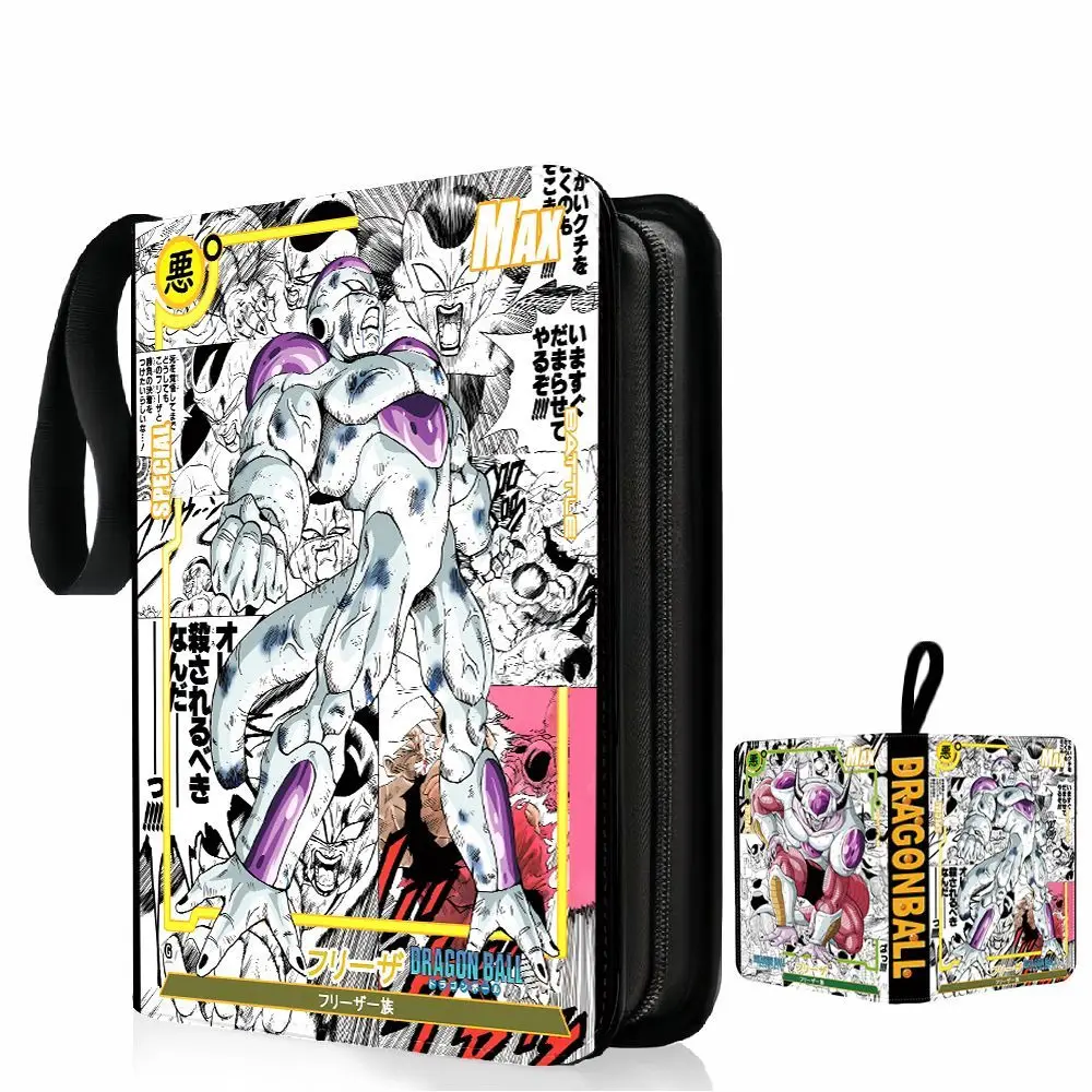 لعبة دراغون بول بطاقة الموثق 9 جيب حامل بطاقة التداول أنيمي بطاقة الموثق مع 50 صفحة داخلية سستة حامل ما يصل إلى 900 بطاقة