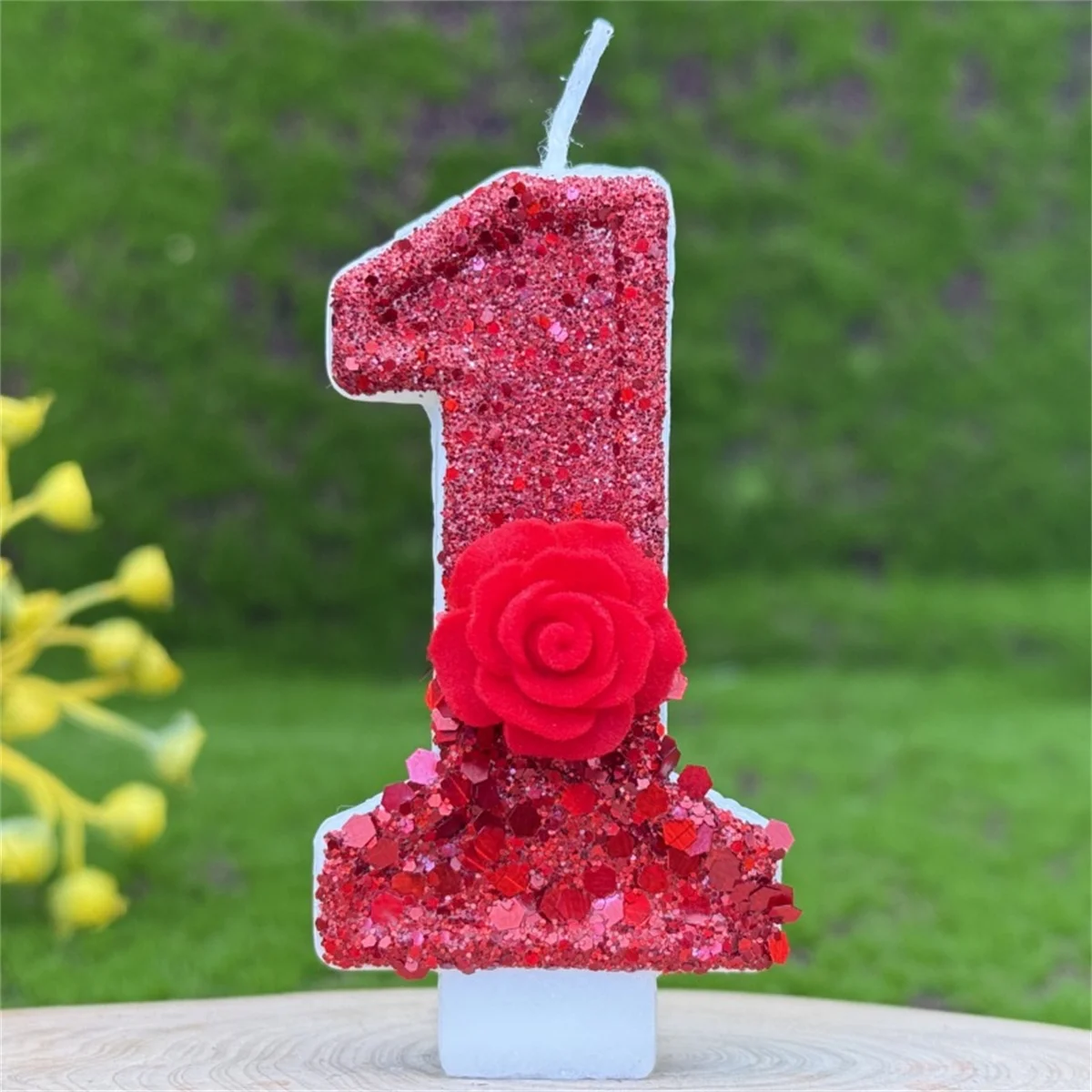 1PCS Red Romantic Rose Digital Candle Birthday Cake Decoration 0-9 Number Candle Valentine's Day Party Accompaniment Gift