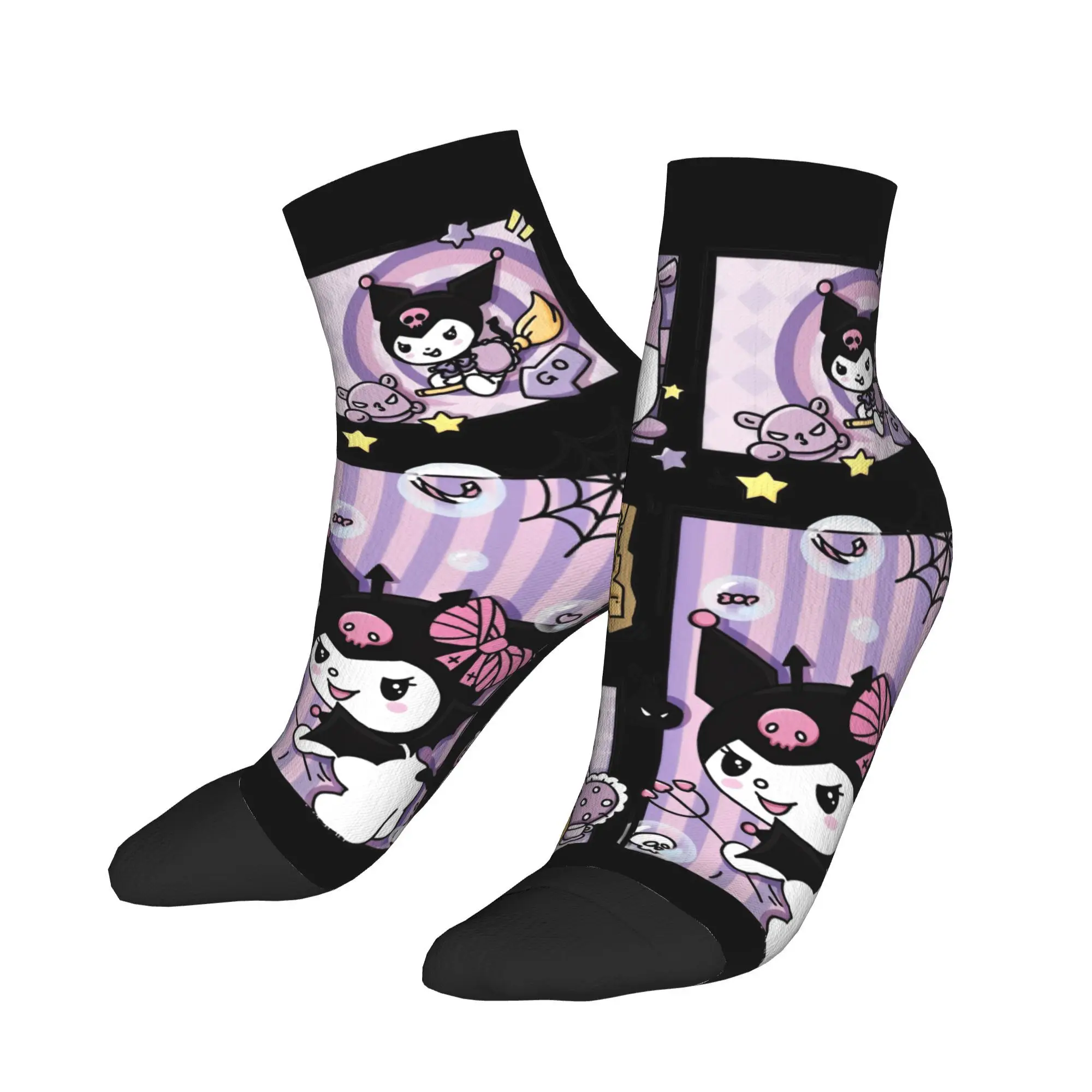 

Kuromi Casual Socks For Men's Gothic Soft Breathable Ankle Socks Summer Outdoor Design Anti-Slip Sock