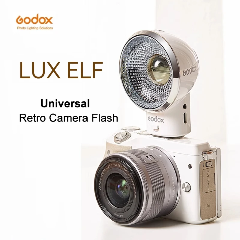 

Godox Lux Elf Universal On-Camera Flash for Fuji Sony Canon Nikon DSLR Camera Set-Top Flash Retro Camera Shooting Fill Light