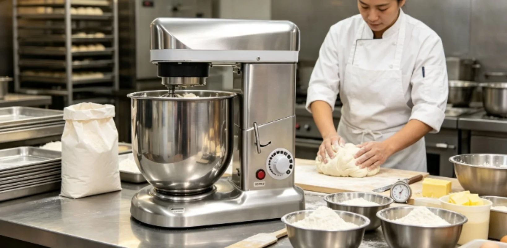 3 In 1 Vertical 7L Electric Food Mixer Powerful Core Motor Desktop Processing Machine For Catering Shop Use