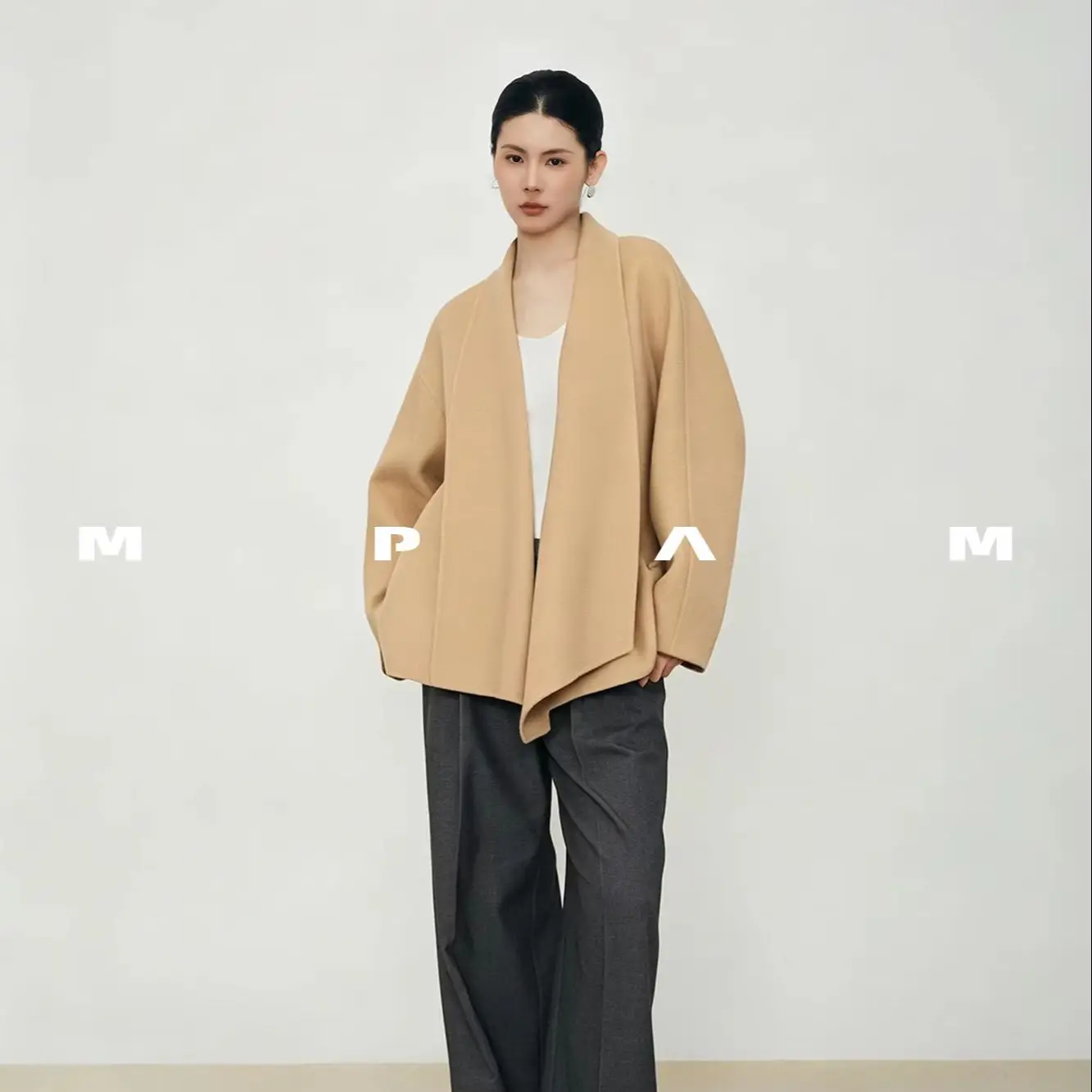 Mpam 26Th Autumn and Winter New Cashmere Outwear Women's Loose Mid-Length Bathrobe Outwear Women's 824-1