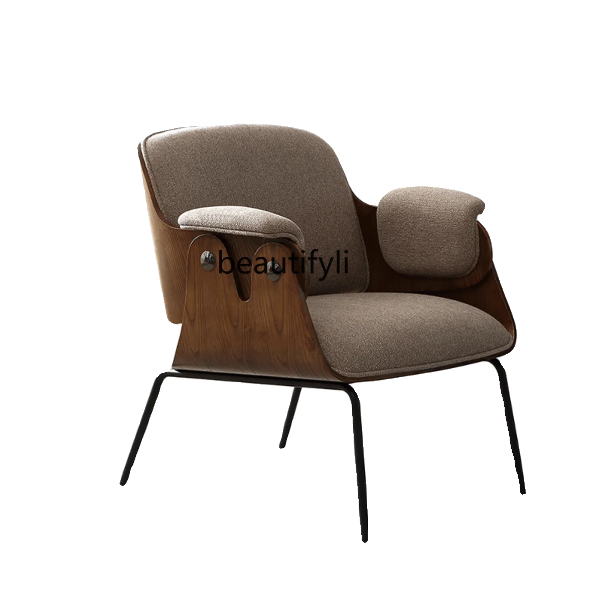 

Living room sofa chair single casual dining chair multi-purpose curved wooden chair bedroom