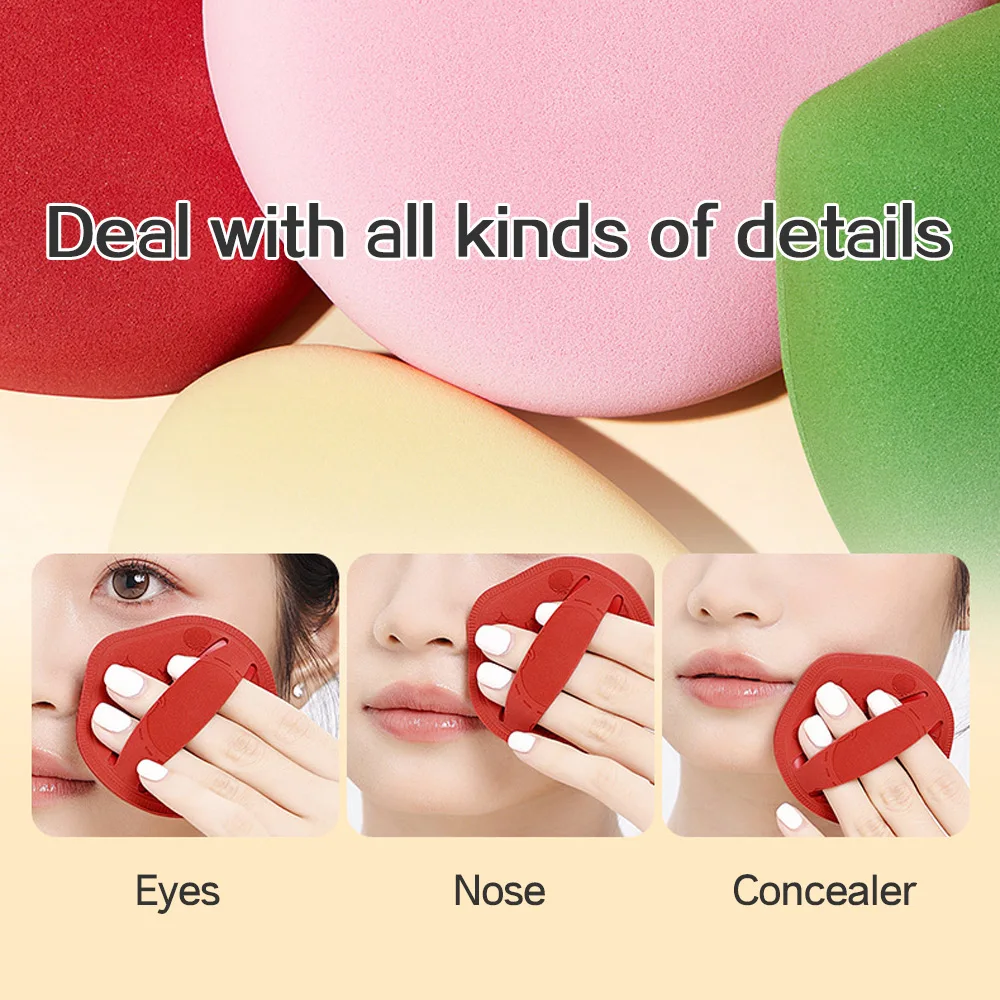 GECOMO Ceative 메이크업 파우더 퍼프 습식 및 건식 이중 용도 스펀지 두꺼운 부드럽고 피부 친화적인 뷰티 퍼프 귀여운