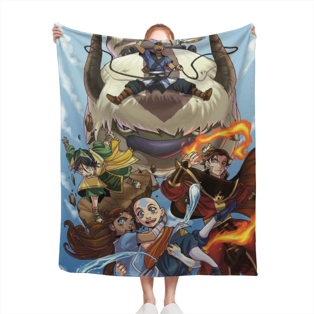 

Fluffy Baby Blanket Avatar The Last Airbender Sofa Camp Nap Bedspread Cozy Flannel Blanket Bedroom Decor