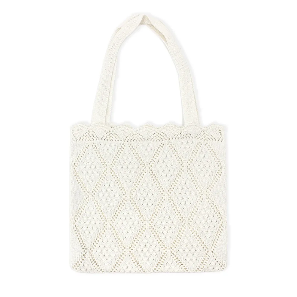 

Minimalist Knit Shoulder Bag Bohemian Style Crochet Handbag Vintage Lace Hollow-Out Purse for Women Casual Crossbody Sling Bag