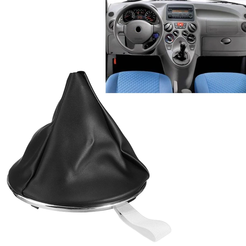 Car Gear Gaiter Boot Pu Leather Gear Gaiter Collar Boot Dust Cover for Fiat 500 500C 2007-2015 / Panda 2003-2012