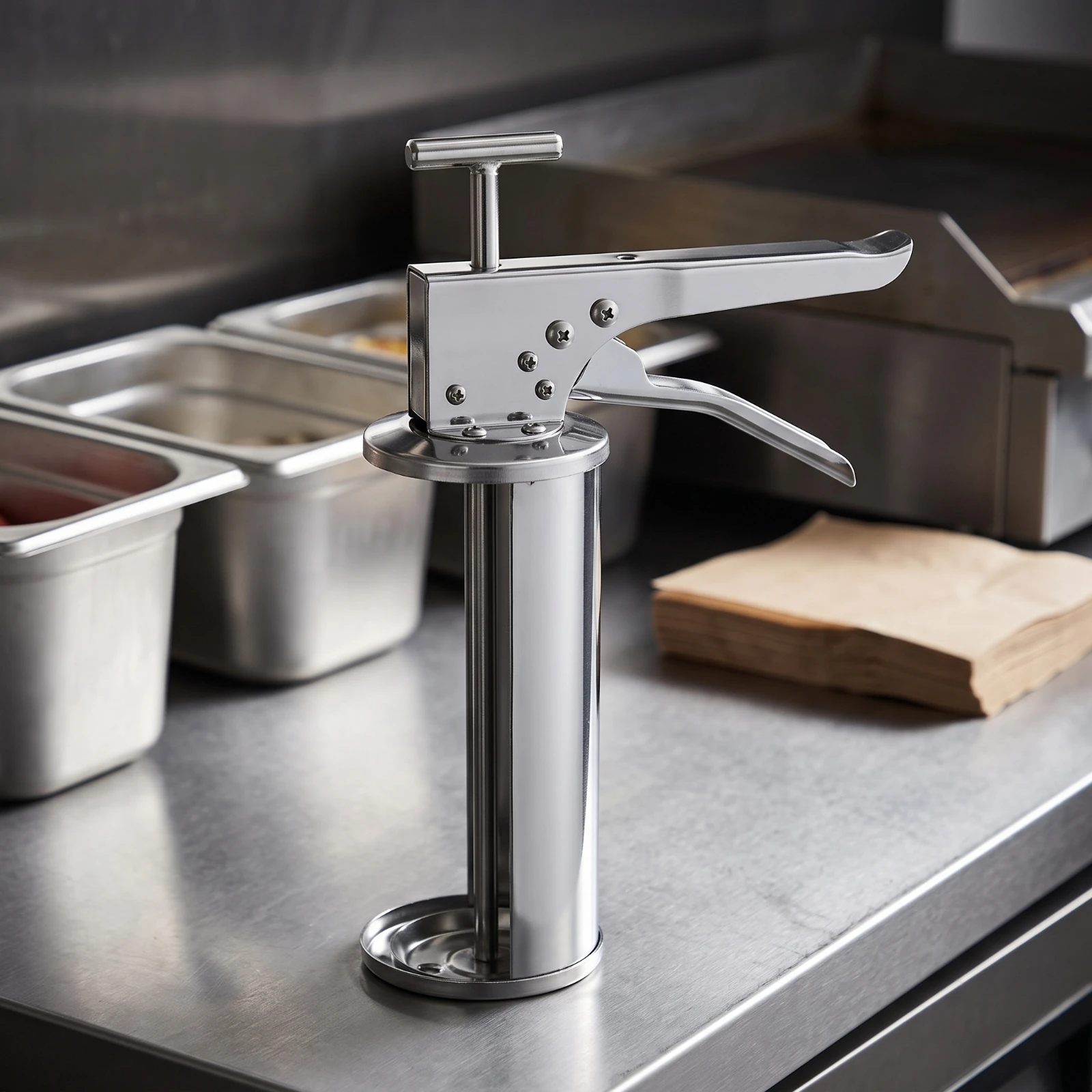 Sauce Dispensing Stainless Steel Sauce Dispenser Portion Control Trigger-Style for Chefs, Commercial Kitchens