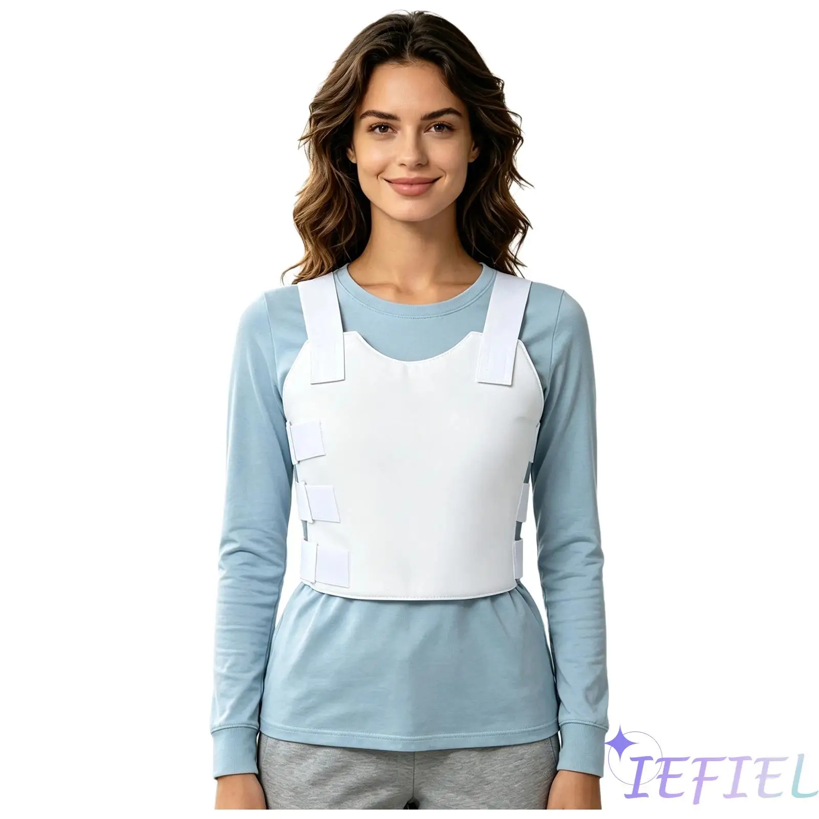 Unisex Adults Post Op Chest Support Vest Hook Loop Closure Elastic Straps Padded Compression Wrap Tank Top for Adult Recovery