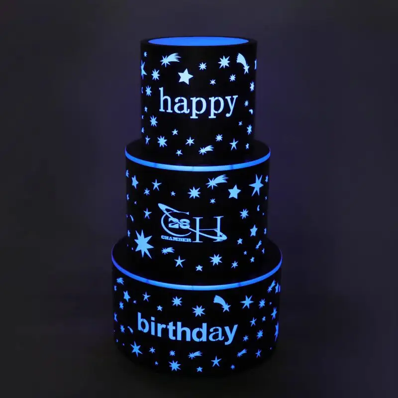 Customized Night club Bar Lounge Champagne Display 3 tier Cake Bottle Presenter VIP Bottle Service Presenter Happy Birthday Cake