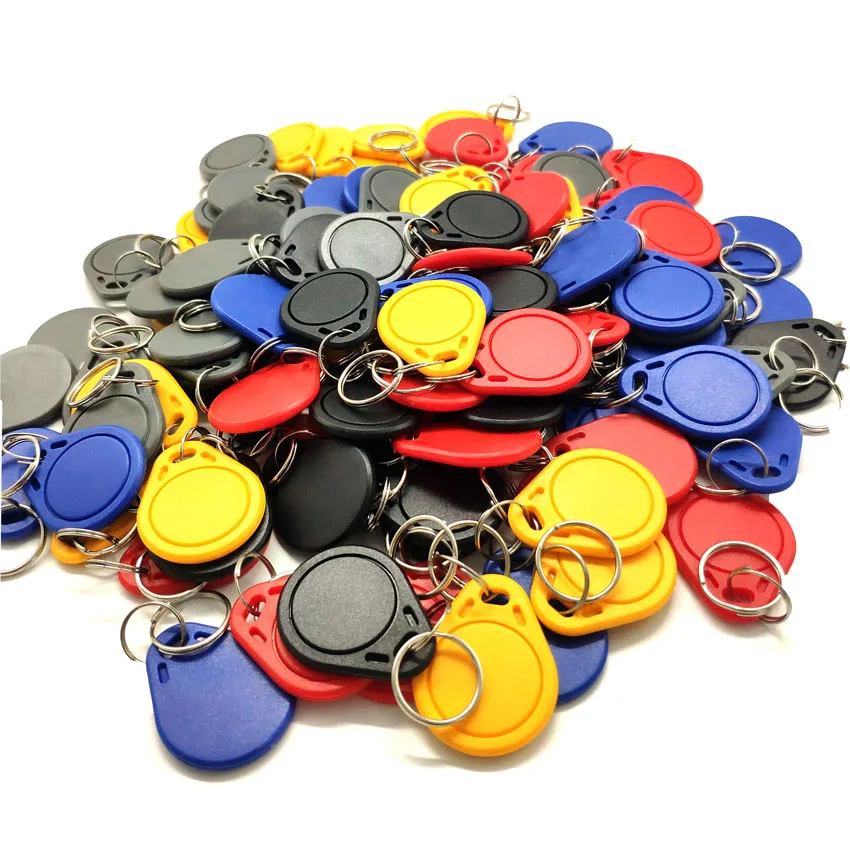 Tag de cartão mutável Keychain, Key Keyfob, regravável, RFID S50 UID, Bloco 0 Setor, 13,56 Mhz, ISO14443A, 100Pcs