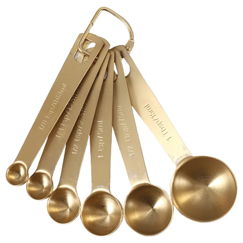 

Measuring Spoon Useful Stainless Steel Measuring Cup Cozinha Coffee Measuring Spoons Tea Gold-A78U