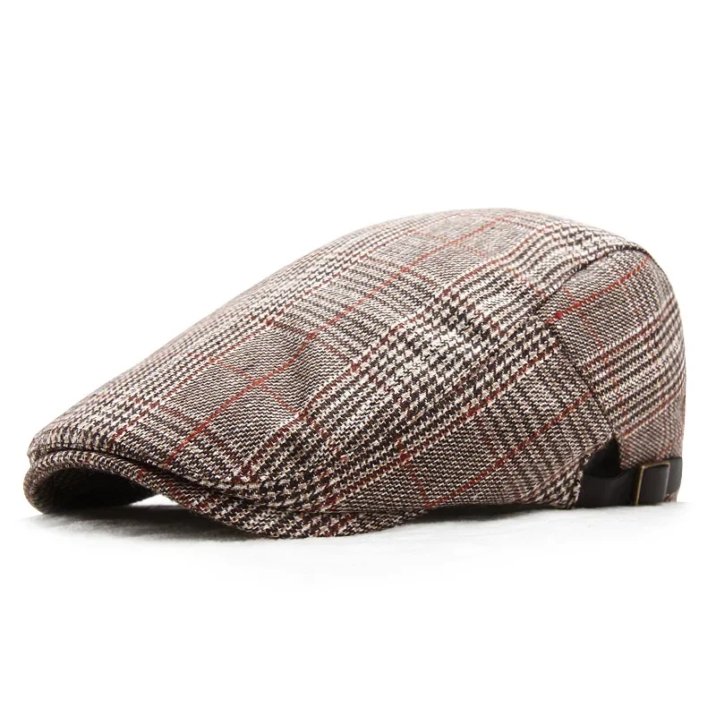 Twill Cotton Men's Women's Beret Herringbone Flat Ivy Newsboy Hat Gatsby Cabbie Adjustable Headwear