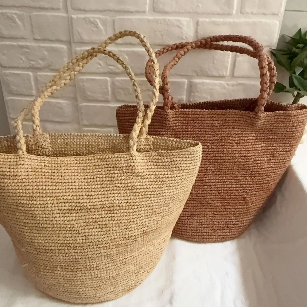 

26 New Raffia Woven Tote Bag Summer Leisure Large Capacity Shoulder Bag Travel Vacation Texture Unique Fashion Simple Premium