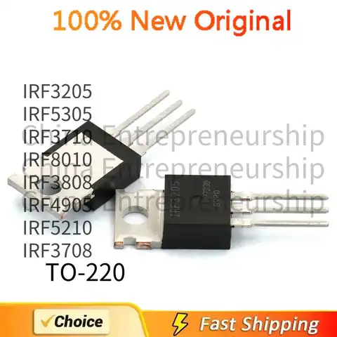10 PZ/LOTTO IRF3205PBF IRF3205 TO-220 MOSFET IRF3710 IRF3808 IRF4905 IRF5210 IRF5305 IRF8010 IRF3710PBF IRF3808PBF IRF4905PBF IRF3