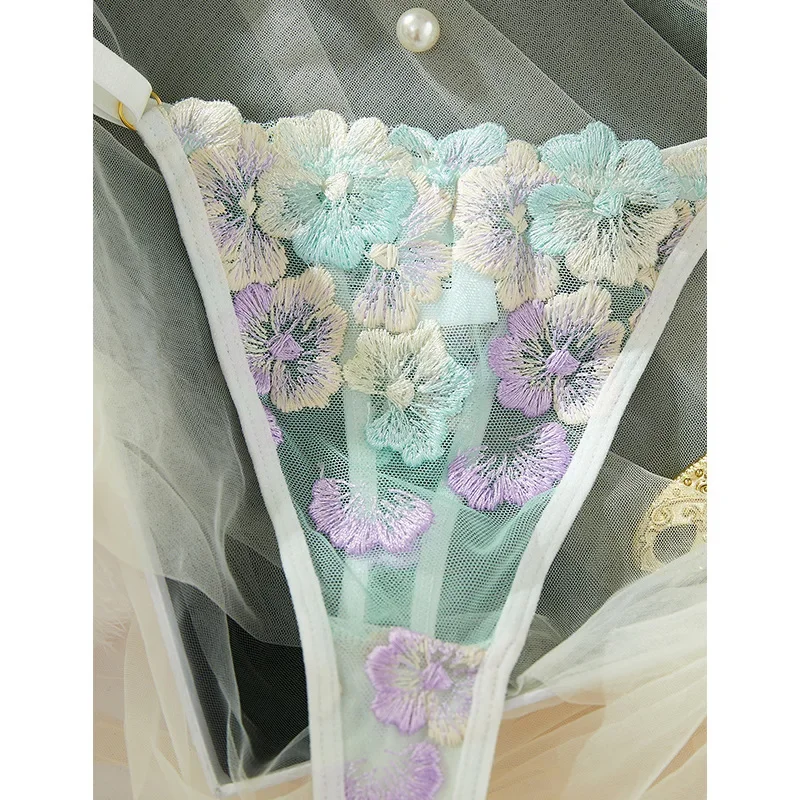 Sexy spodní prádlo s jemnou krajkou a výšivkou, sada kalhotek, intimní zboží, sada pouze pro fanynky. - náhled 4