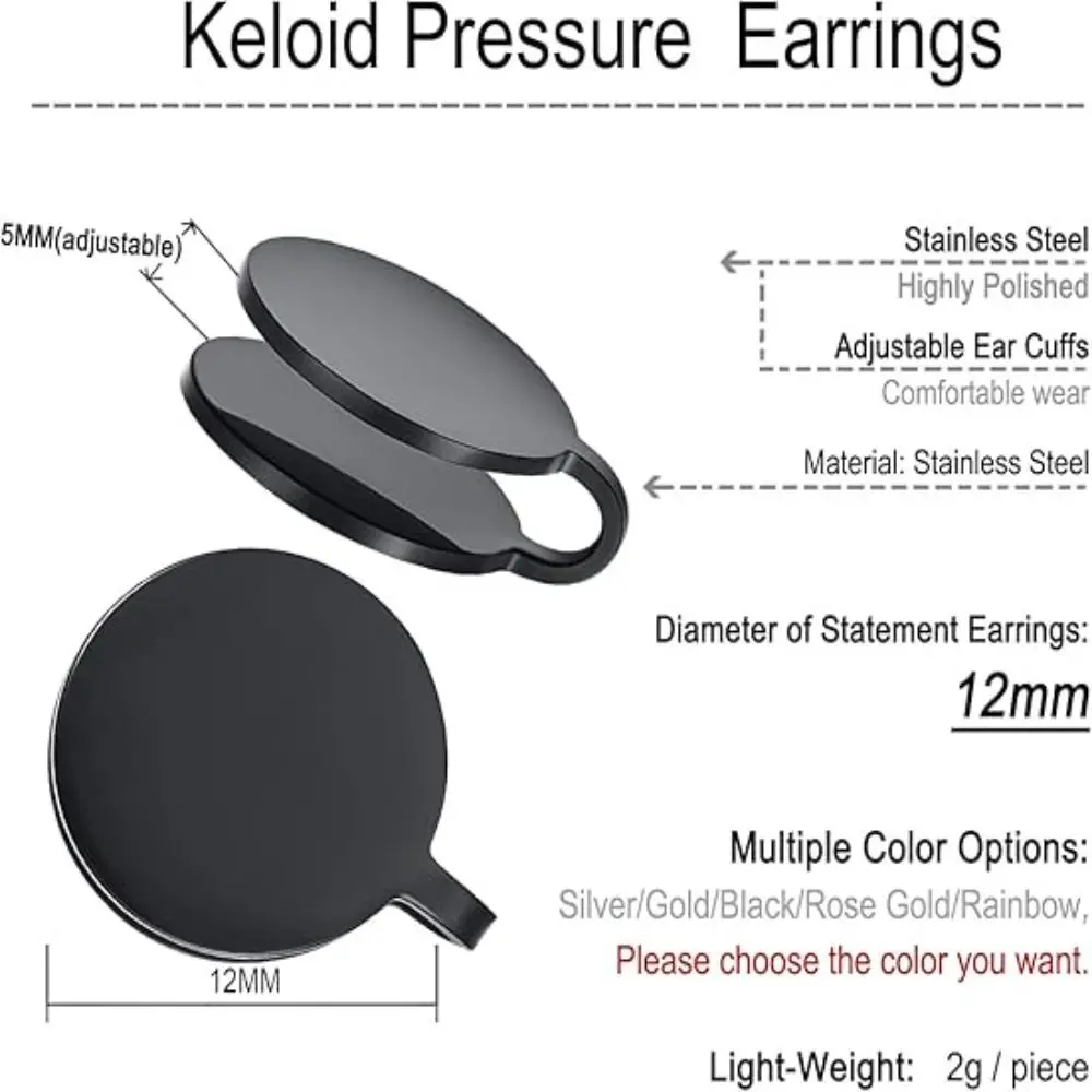 Stainless Steel Pressure Earrings Black Color Non-pierced Keloid Pressure Earrings Gold Color Creative Cartilage Ear Cuff - view 6
