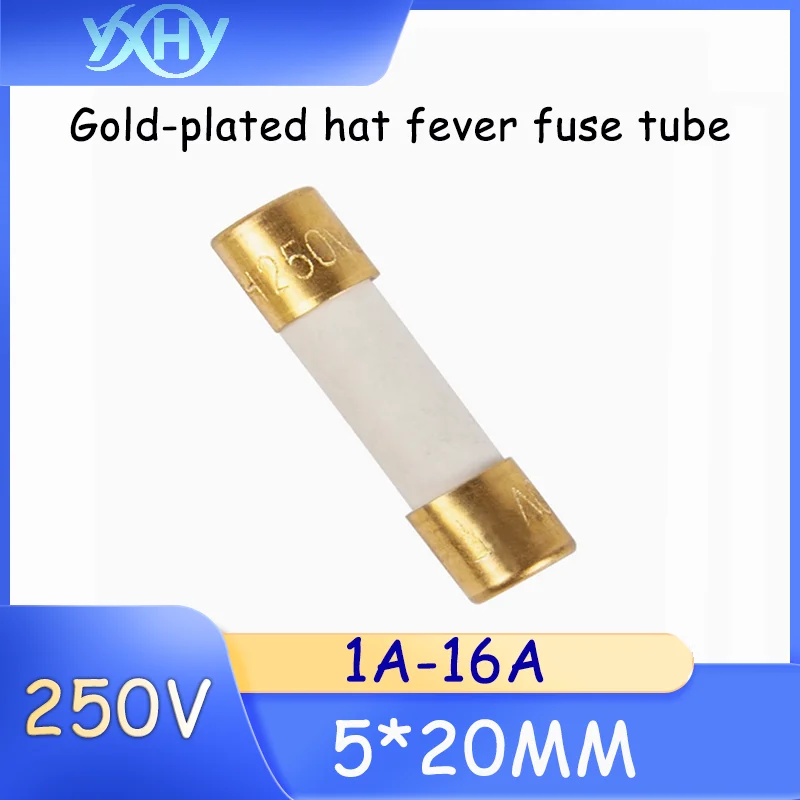 1PCS Genuine imported Swiss alloy fuse, upgraded decoding amplifier with gold-plated cap audiophile fuse 5*20mm