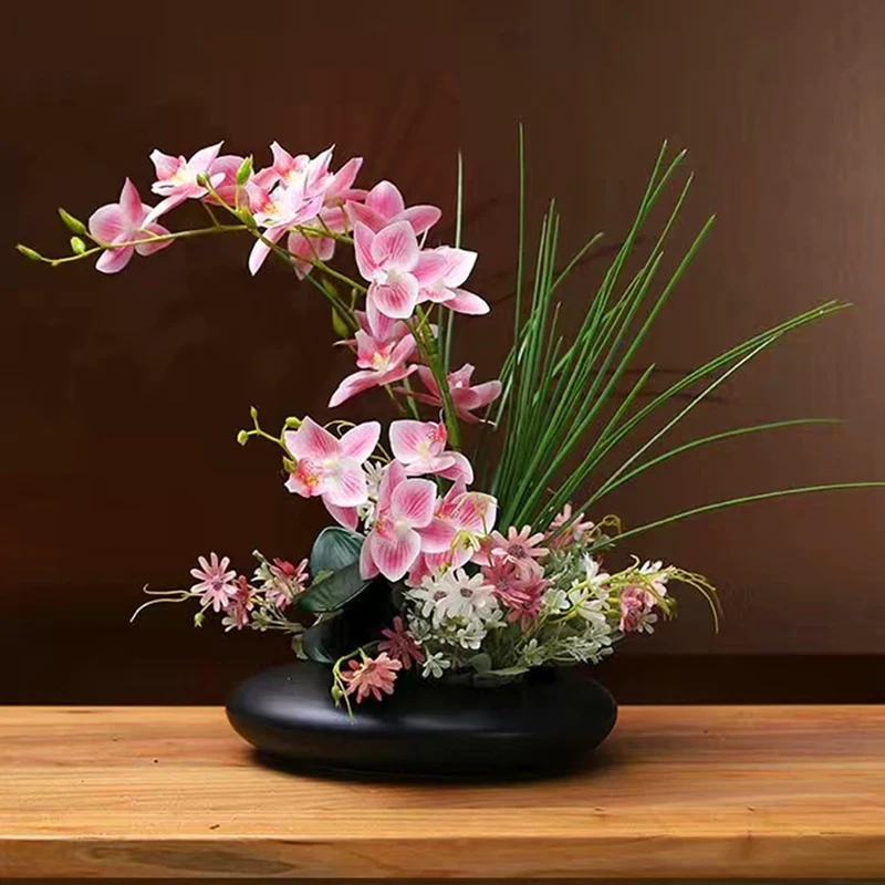 Sentimental Ceramicvase Set, Pebble Shaped Flower Arrangement Bowl With 2 Inch Flowerfrog Pin Frog Stem Holder image 4