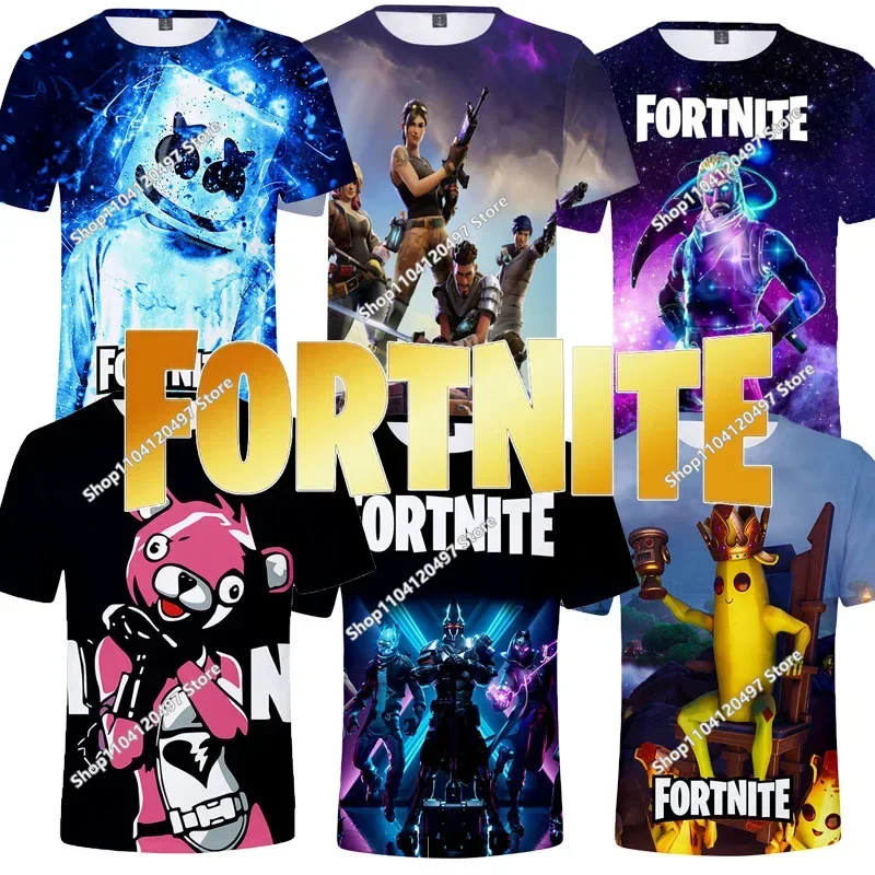Camiseta de Halloween Peely 3d para niños y niñas, camisetas de Navidad Fortnite, ropa de calle de Battle Royale, juego de victoria para niños, camiseta para hombres, ropa