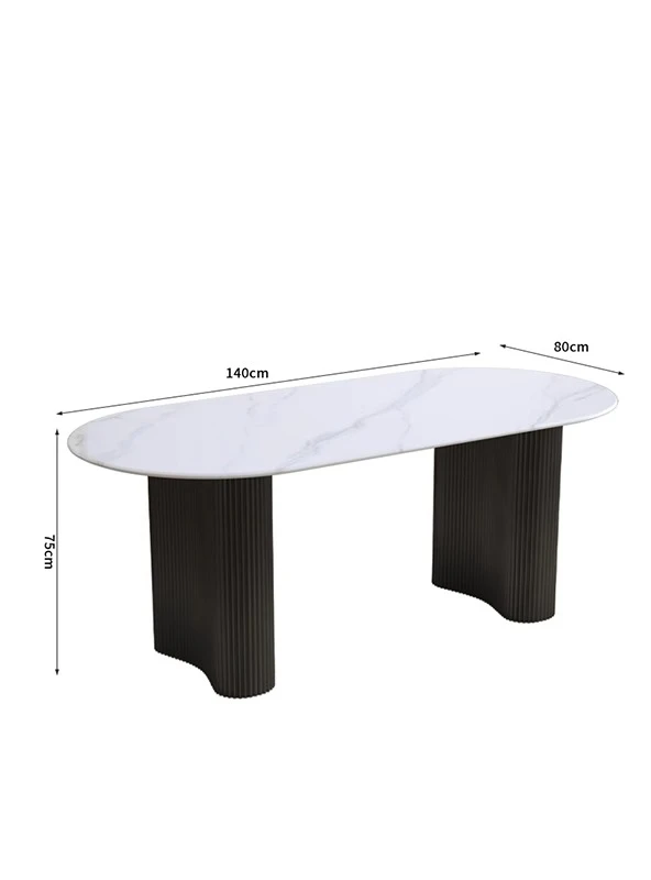 HJ microcrystalline rock slab dining table household living room new light luxury modern simple special-shaped table