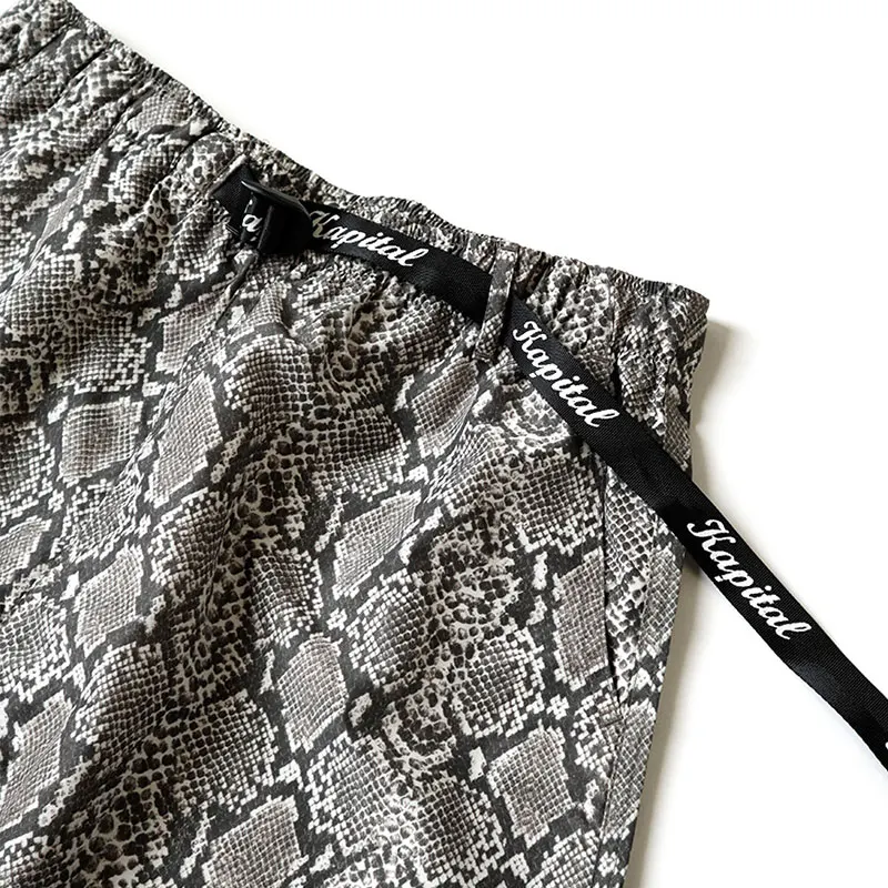 

ex Свободный крой, дышащие повседневные брюки со змеиным принтом KAPITAL Flat Field ro, японские летние брюки для отдыха для молодежи