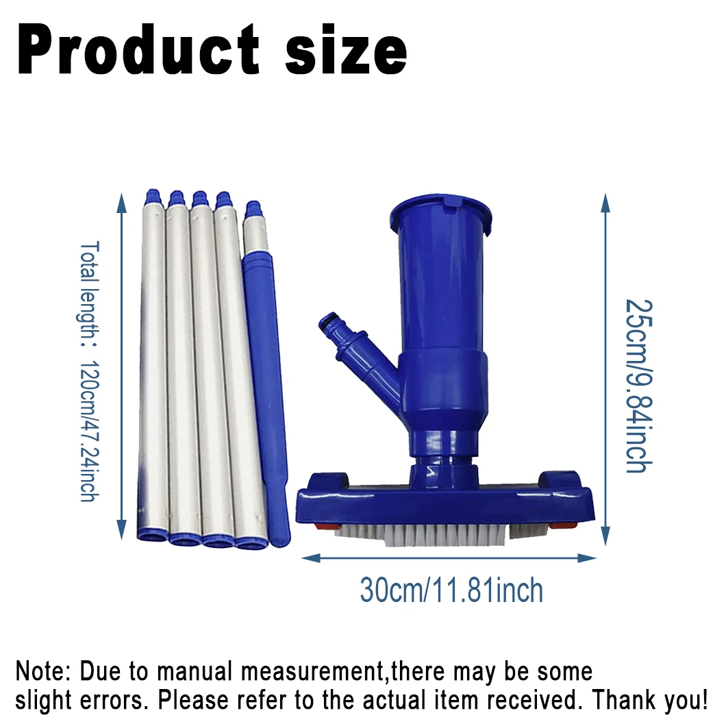 ชุดทำความสะอาดสระว่ายน้ำ ไม่ต้องใช้ไฟฟ้า ใช้แรงดันน้ำจากสายยางในสวนเพื่อสูบดูด (สามารถใช้กับเสาแบบยืดหดได้)