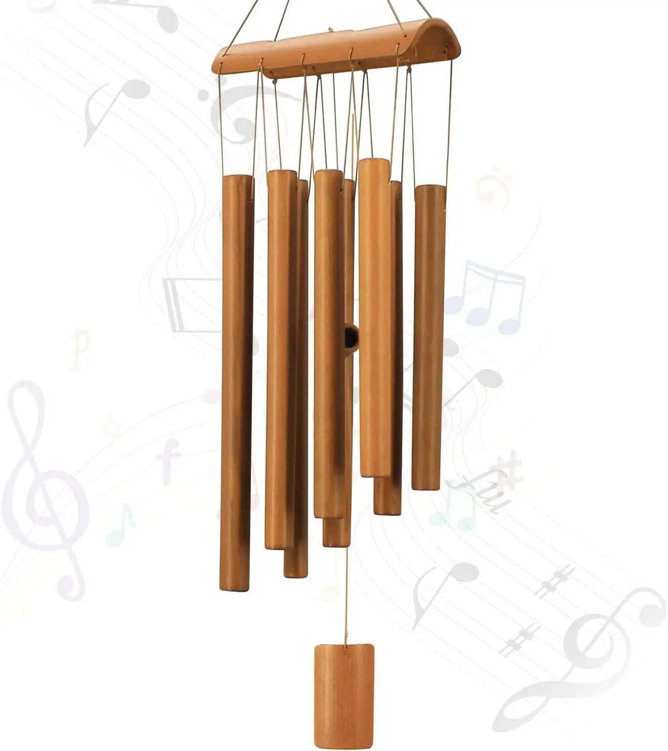 Bamboo Wind Chimes with Natural Sounds for Outdoor Decor, Perfect Gift for Mom and Home Gardens