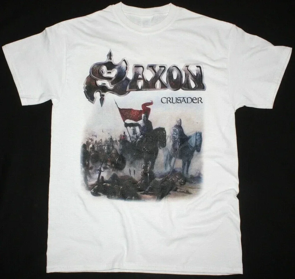 

Белая футболка Saxon Crusader Heavy Metal Nwbhm Accept Judas Priest Футболка Cliicc Custom Design Hunter X Hunter Harajuku