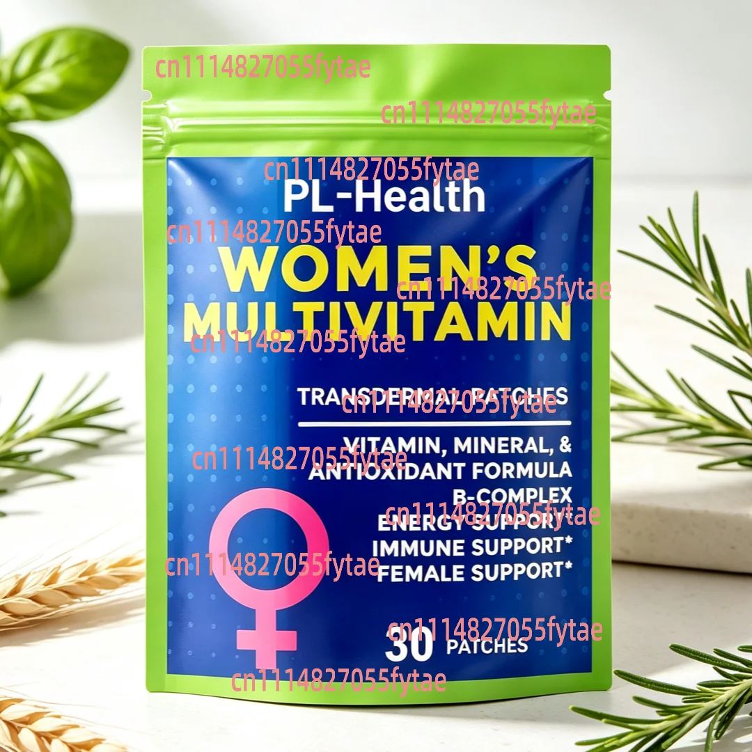 30 Patches Women's Multivitamin Transdermal Patches for Immune & Stress Support, Energy Booster, Bone & Skin Health