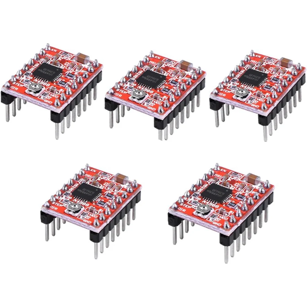 A4988 Stepper Motor Driver Module with Heat Sink,Adjustable Current Control for 3D Printer Mendel Huxley,Compatible with Arduino
