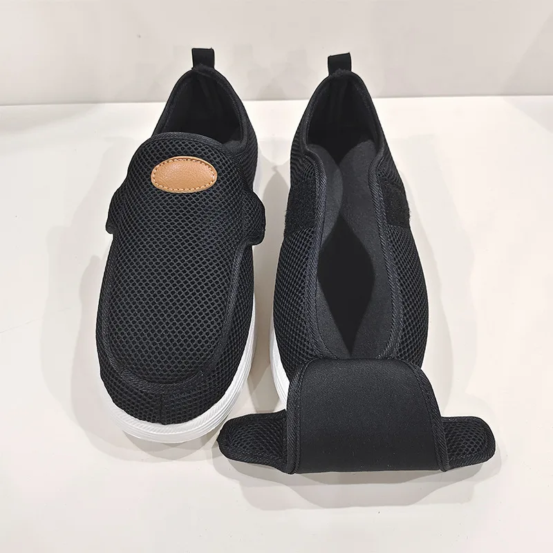 Swollen Feet Shoes for Men Adjustable Diabetic House Shoes Extra Wide Width for Elderly Foot Pain Relief Neuropathy