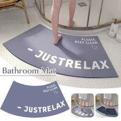 Super Absorbent Curved Bathroom Quick Drying Floor Mat Easy To Clean Door Mat Non-slip Entrance Bath Bedroom Carpet