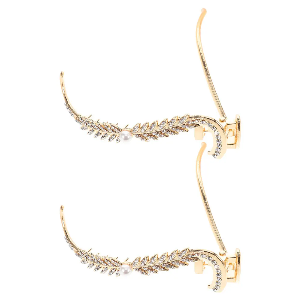 

2Pcs Hairpins for Women Wheat Spike Pearl Rhinestone Claw Clips Alloy Elegant Hair Decorations Wedding Bridal Sparkling Styles