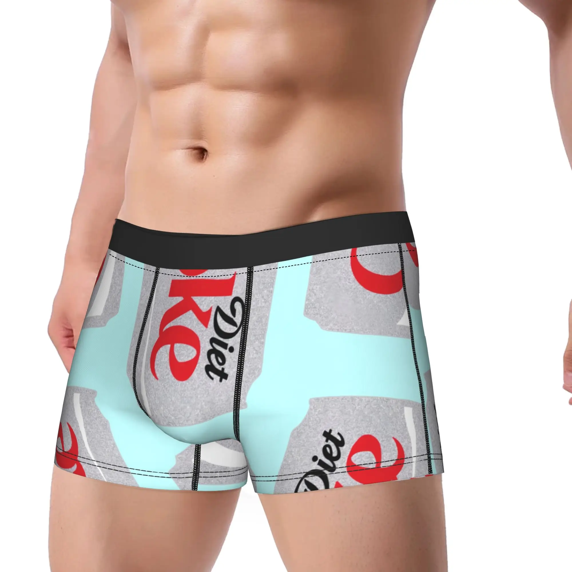dDiet Coke Silver Glitter Can Pattern  dDiet Coke Underpants Homme Panties Man Underwear Ventilate Shorts Boxer Briefs