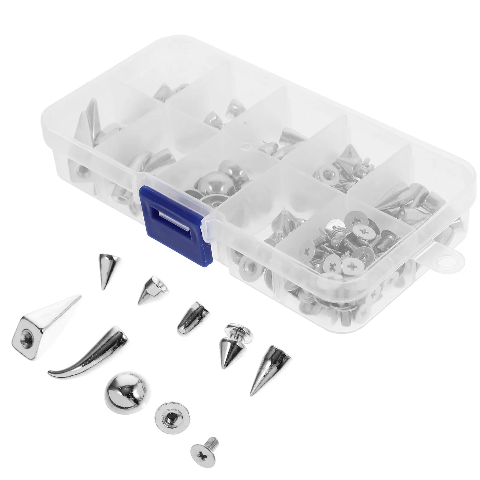 

Punk Spike Decorative Accessories Silver Mix Match Box A for Clothes Shoes Bags Alloy Studs Clothing DIY Punk Style